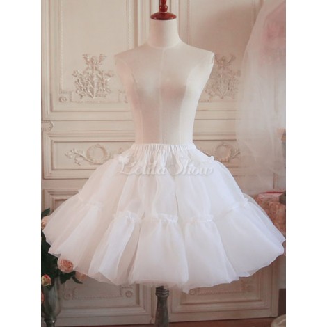 ロリータペチコートスカートレイヤードフリルVoile White Lolita Underskirt